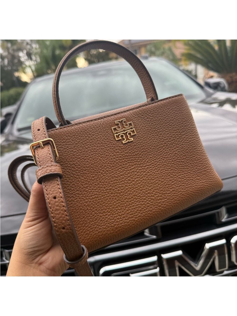 400!+ New Tory Burch Britten Mini Satchel In Moose